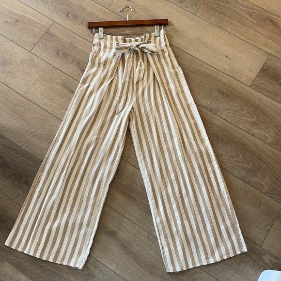 Lunik Pants - Lunik Wide leg stripe pants, paper bag waist S